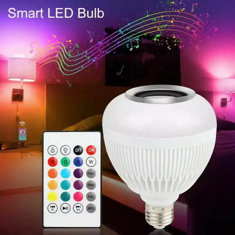 Lampada Bluetooth Led Caixa De Som Com Controle Remoto