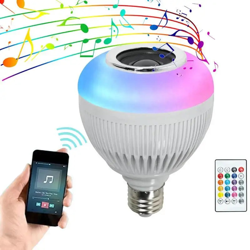 Lampada Bluetooth Led Caixa De Som Com Controle Remoto